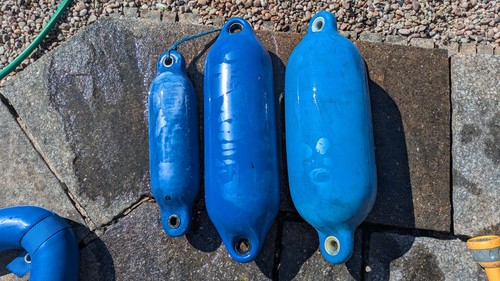 Boat fenders blue - boat,